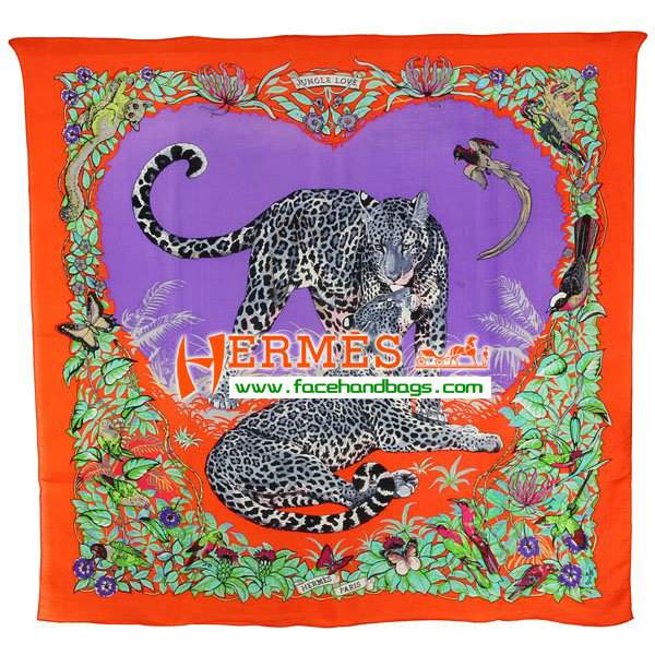 Hermes Cashmere Square Scarf Orange HECASS 140 x 140